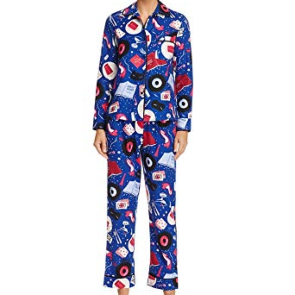 Kate Spade New York Party Scene Flannel Pajamas